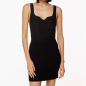 Babaton Sculpt Knit Notch Dress, Black Mini Dress, Size Large